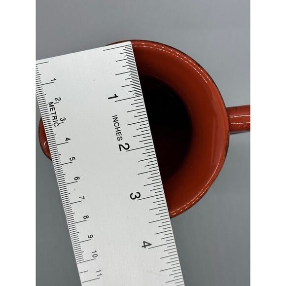 Vintage Small Orange & Brown Pitcher Glazed Clay Made in Italy 5 1/4" Pottery - Picture 7 of 9